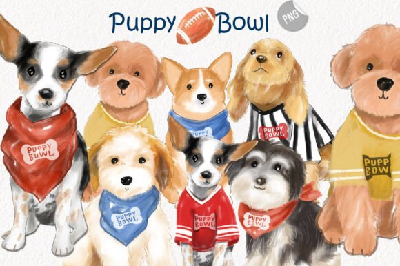 Download Puppy Bowl, Dog Football Clipart - Clipart Collection