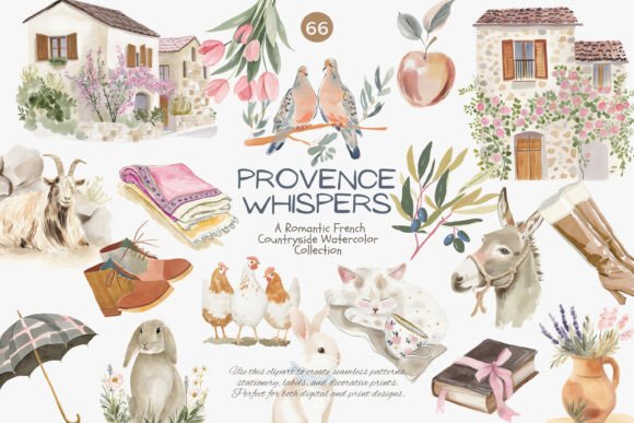 Download Provence Watercolor Clipart Bundle - Clipart Collection