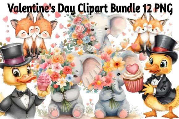 Download Valentine’s Day Cute Animals Clipart Bun - Clipart Collection