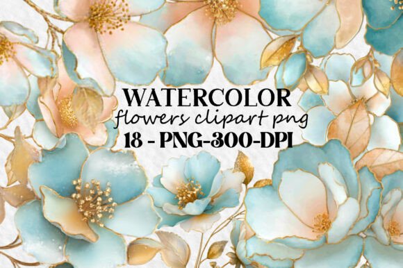 Download Watercolor Flowers Clipart Png Bundle - Clipart Collection