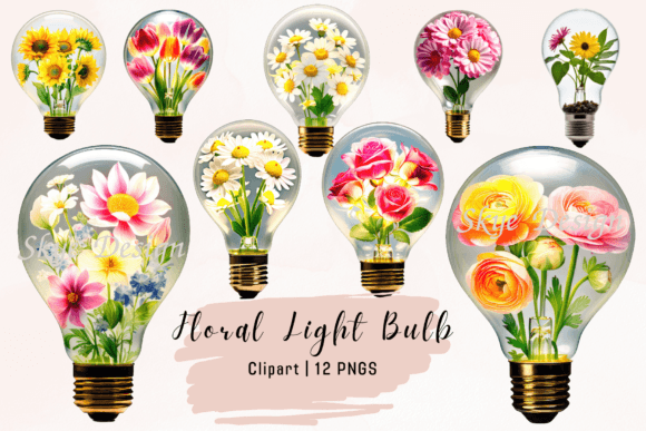 Download Watercolour Floral Light Bulb Clipart - Clipart Collection