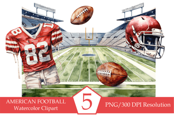 Download Watercolor American Football Clipart - Clipart Collection