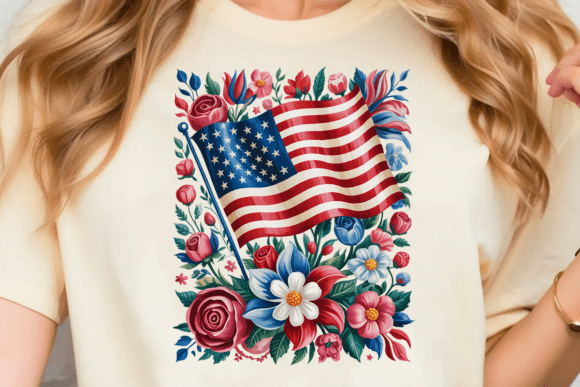 Download Floral American Flag PNG - Flag png Collection