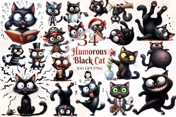 Download Humorous Black Cat Sublimation Clipart - Clipart Collection