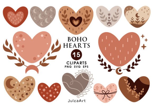 Download Boho Heart Clipart, Valentines Day - Clipart Collection