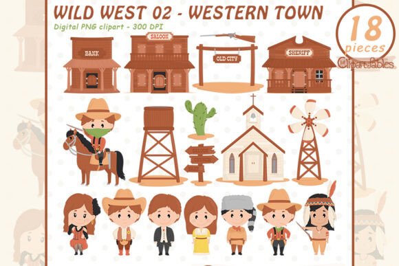 Download Wild West Clipart, Cute Western City - Clipart Collection