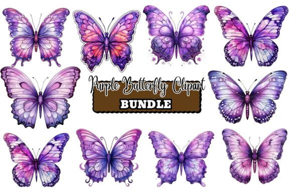 Download Purple Butterfly Watercolor Clipart - Clipart Collection