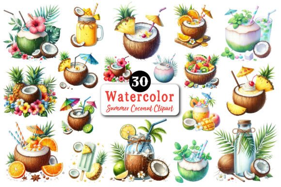 Download Summer Coconut Sublimation Clipart - Clipart Collection