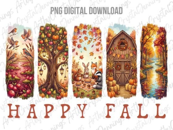 Download Cozy Happy Fall Harvest Brushstroke PNG - Happy fall Collection
