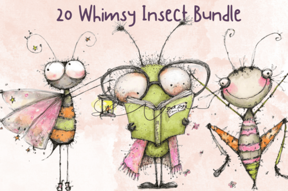 Download Whimsical Quirky Insect Clipart Bundle - Clipart Collection