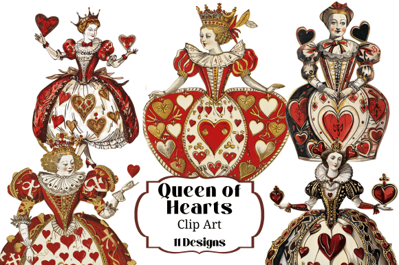 Download 11 Queen of Hearts Clipart Illustrations - Clipart Collection