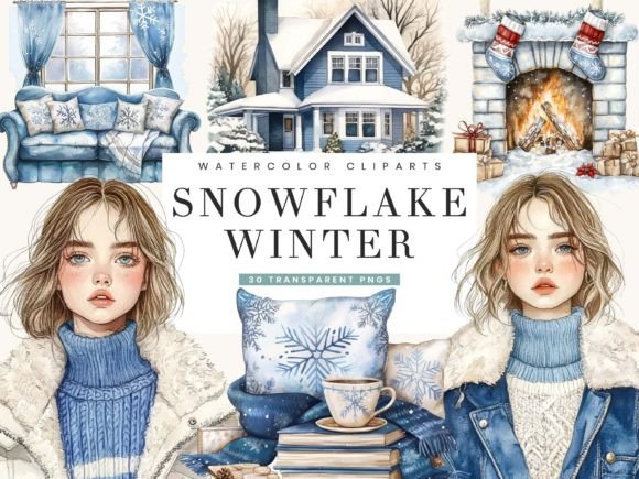 Download Cozy Snowflake Winter Clipart Bundle - Clipart Collection