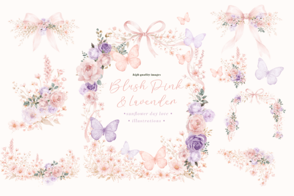 Download Blush Pink &amp; Purple Wildflowers Clipart - Clipart Collection