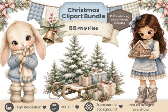 Download Winter Girls Clipart Bundle - Clipart Collection