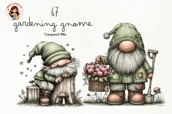 Download Garden Gnome Clipart PNG Set - Clipart Collection