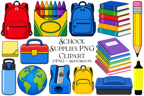 Download School Supplies PNG Clipart - Clipart Collection