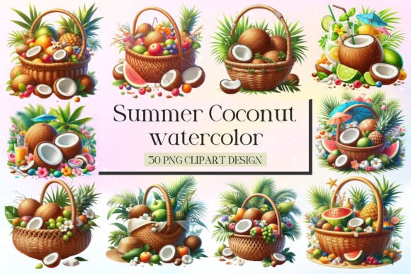 Download Summer Coconut Sublimation Clipart - Clipart Collection