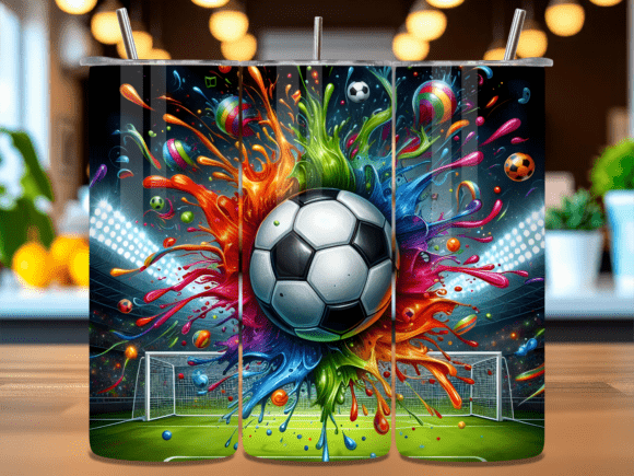 Download Soccer Splash Tumbler Wrap PNG - Premium Bundle