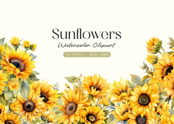 Download Watercolor Sunflowers Clipart - Clipart Collection