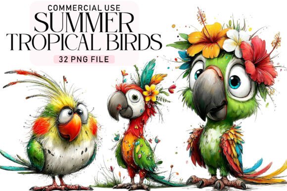 Download Summer Tropical Birds Clipart PNG - Clipart Collection