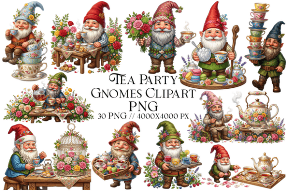 Download Tea Party Gnomes Clipart PNG - Clipart Collection