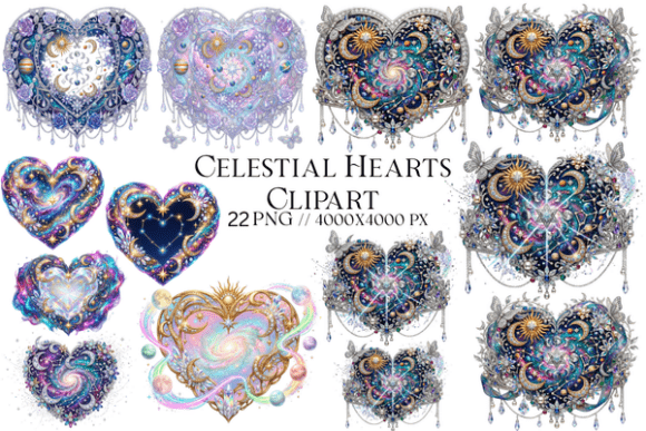 Download Celestial Hearts Clipart - Clipart Collection