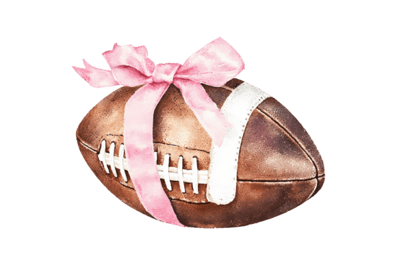Download Watercolor Pink Bow Football Clipart - Clipart Collection