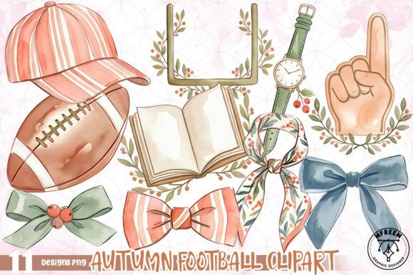 Download Watercolor Autumn Football Clipart PNG - Clipart Collection