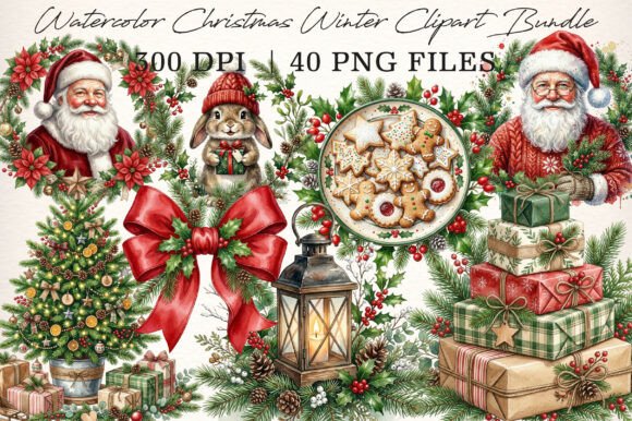 Download Watercolor Christmas Winter Clipart - Clipart Collection