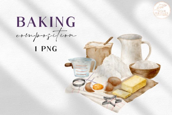 Download Watercolor Baking Ingredients Clipart - Clipart Collection