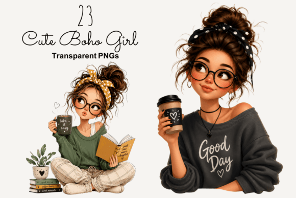 Download Cute Boho Girl PNG Clipart, Fashion Girl - Clipart Collection
