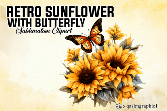 Download Sunflowers with Butterfly Clipart PNG - Clipart Collection