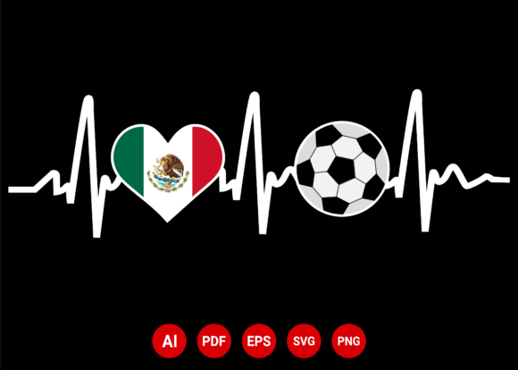 Download Mexico Flag Football Soccer Heartbeat - Soccer Collection