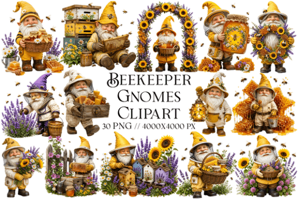Download Beekeeper Gnomes Clipart PNG - Clipart Collection