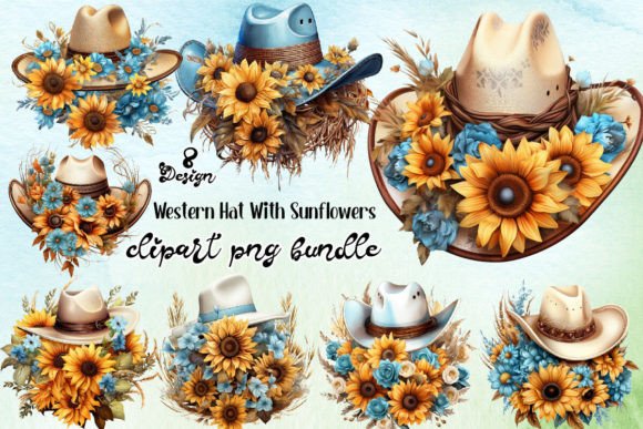 Download Western Hat with Sunflowers Clipart PNG - Clipart Collection