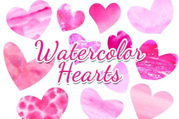 Download Watercolor Hearts Pink Purple Clipart - Clipart Collection
