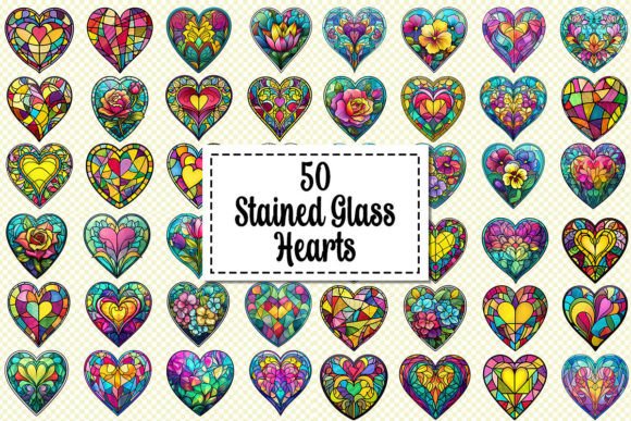 Download 50 Stained Glass Hearts Clipart - Clipart Collection