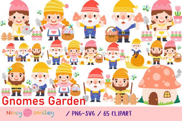 Download Garden Gnome and Woman. Spring Clipart - Clipart Collection