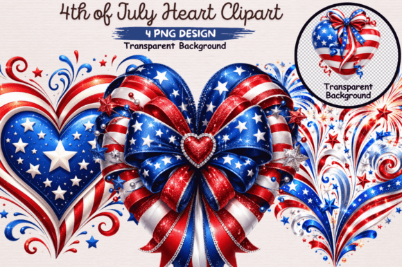 Download 4th of July Heart Clipart Png,Patriotic - Clipart Collection