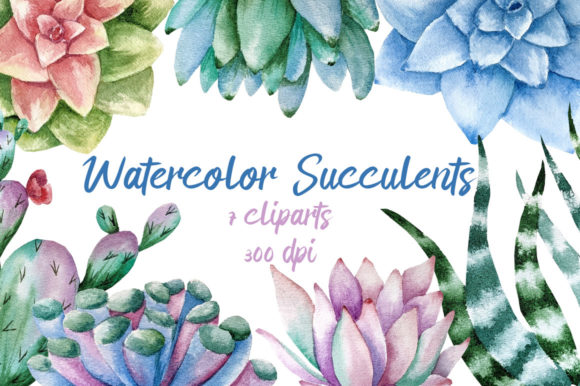 Download Clipart Watercolor Succulents, Png - Clipart Collection