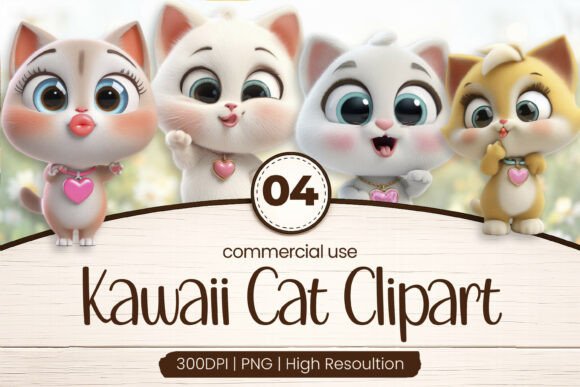 Download Happy Kawaii Cat Hearts Clipart - Clipart Collection