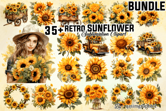 Download Sunflowers Watercolor Clipart Bundle - Clipart Collection