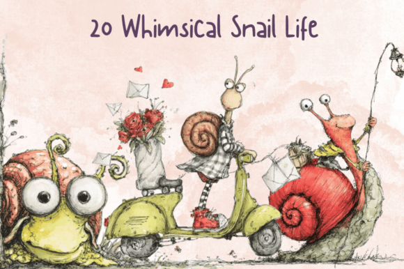 Download Storybook Whimsy Snail Clipart Set - Clipart Collection