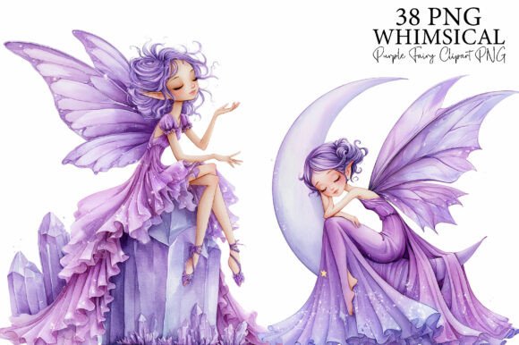 Download Purple Fairy Clipart Bundle PNG - Clipart Collection