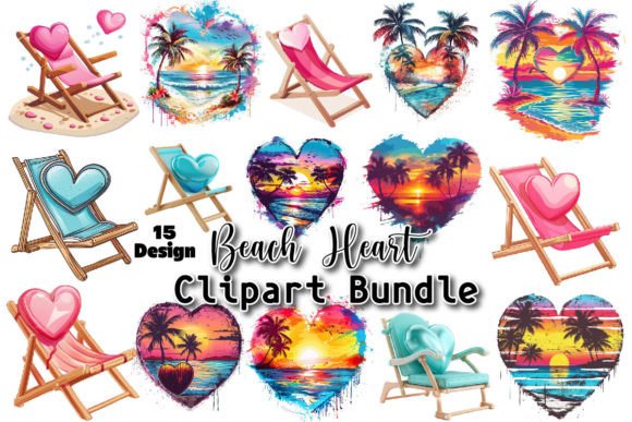 Download Beach Heart Clipart PNG Bundle - Clipart Collection