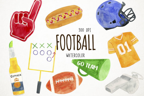 Download Watercolor Football Clipart - Clipart Collection