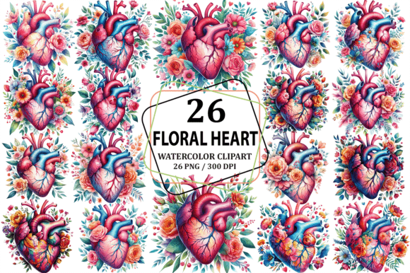 Download Anatomical Floral Heart Clipart Design - Clipart Collection