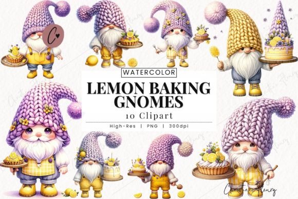 Download Watercolor Lemon Baking Gnomes Clipart - Clipart Collection